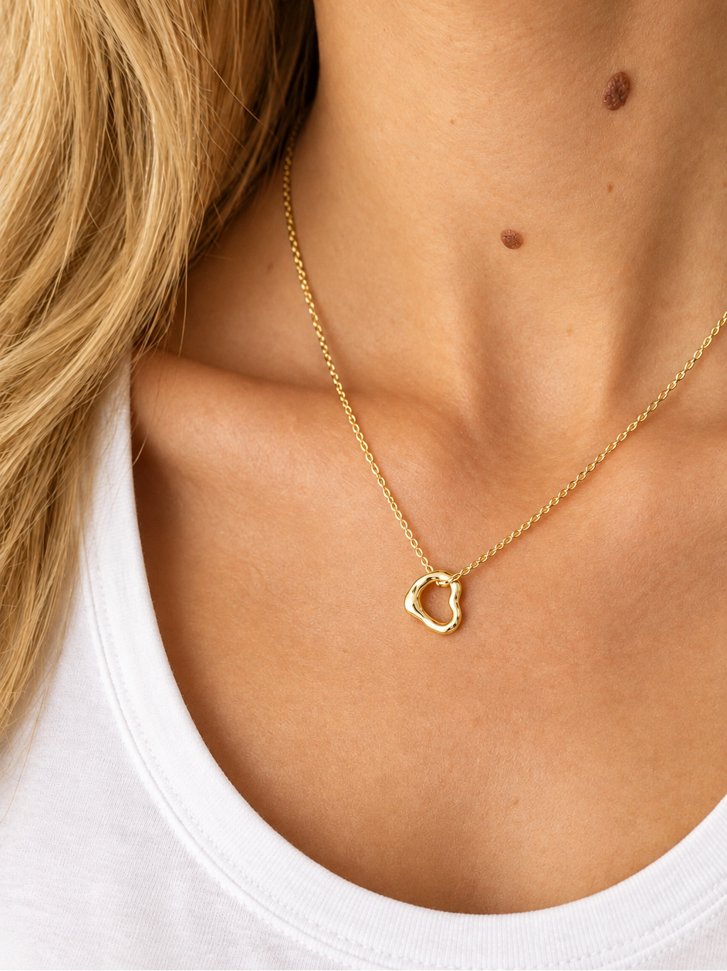Gold Vermeil Free Spirit Molten Heart Necklace - Myleti Jewellery