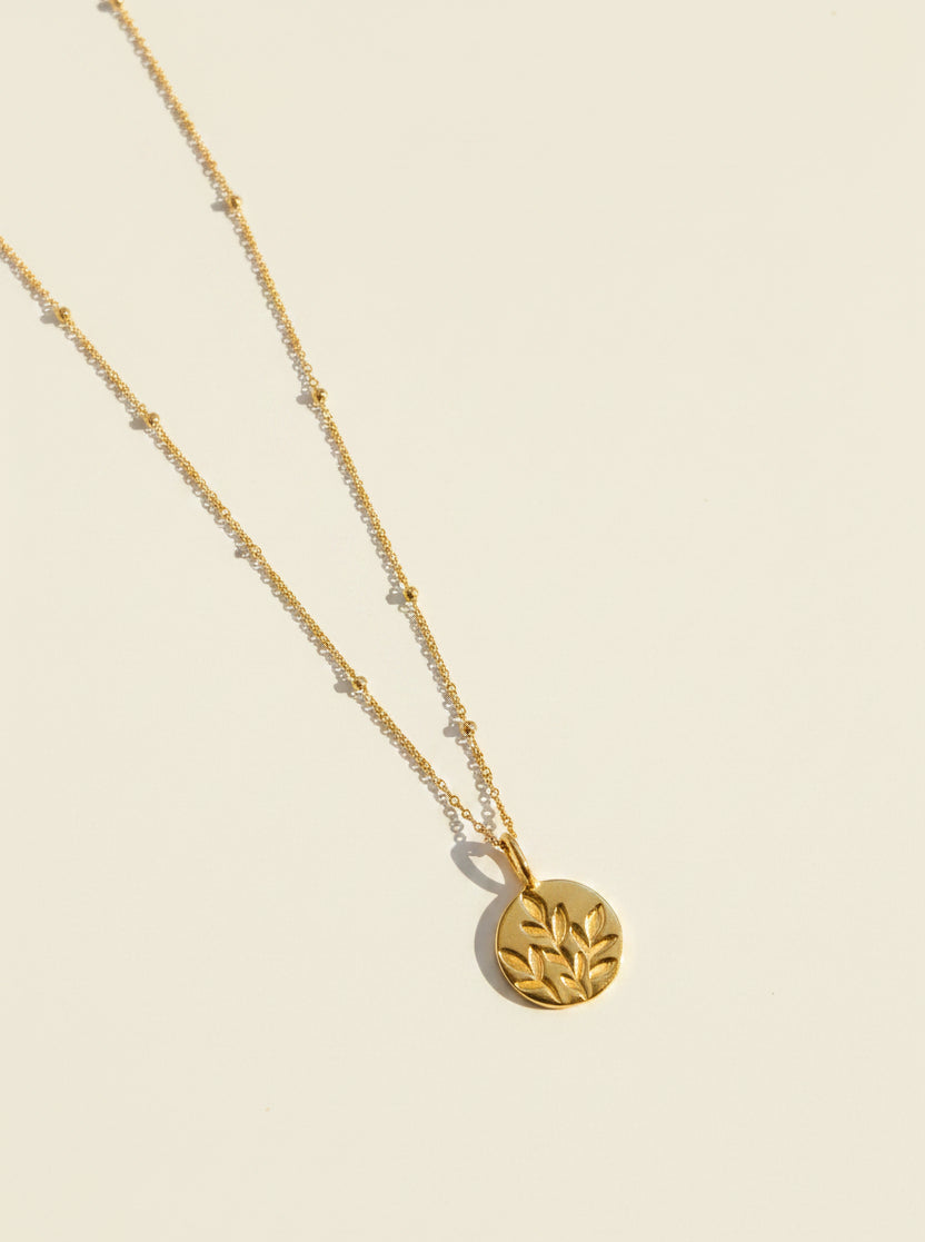Gold Vermeil Bloom Coin Affirmation Necklace