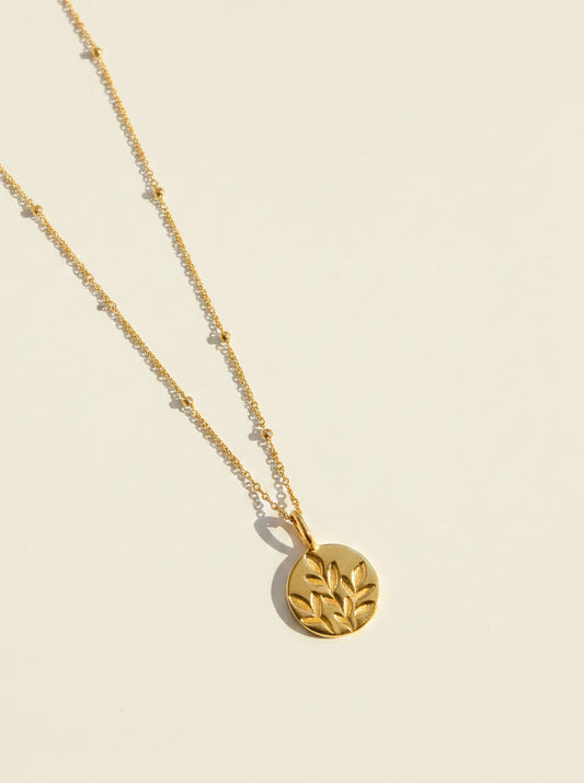 Gold Vermeil Bloom Coin Affirmation Necklace