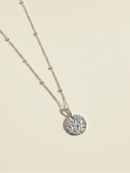 Sterling Silver Bloom Coin Affirmation Necklace
