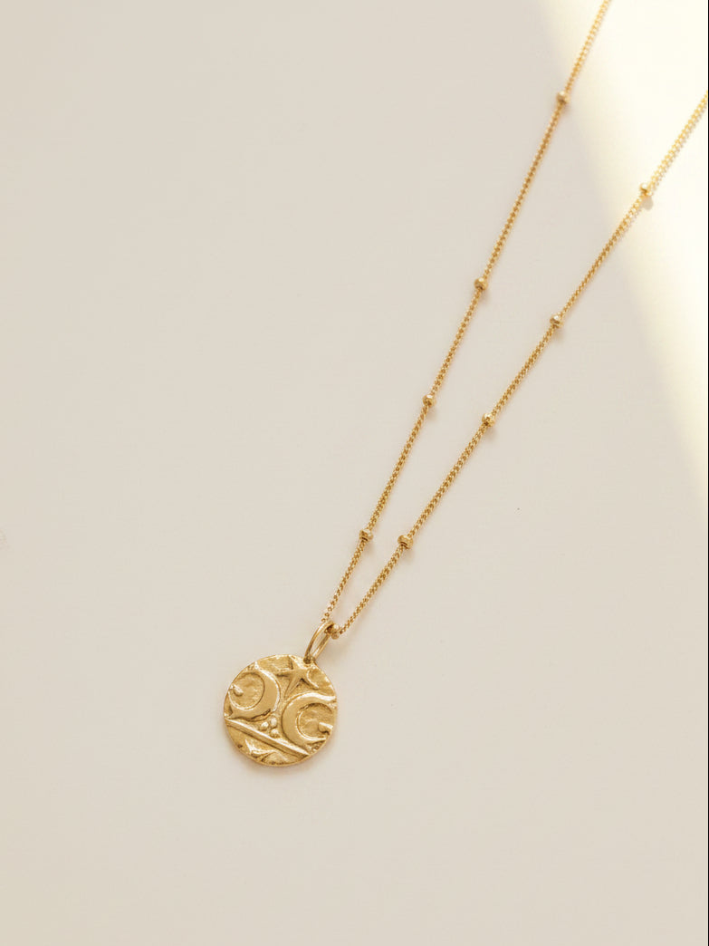 Gold Vermeil Warrior Coin Affirmation Necklace - Myleti Jewellery