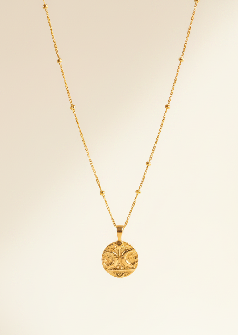 Gold Vermeil Warrior Coin Affirmation Necklace - Myleti Jewellery