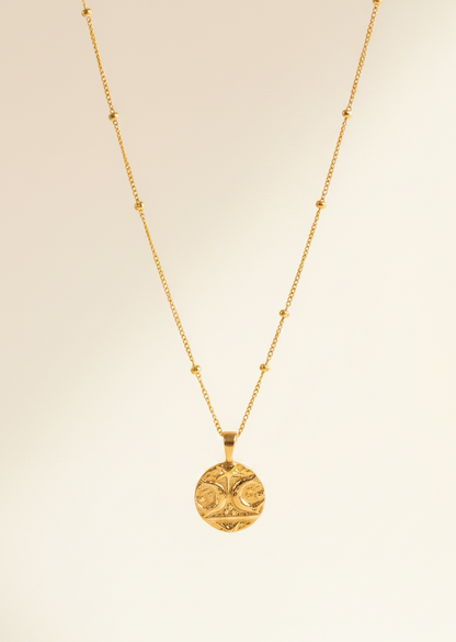 Gold Vermeil Warrior Coin Affirmation Necklace - Myleti Jewellery