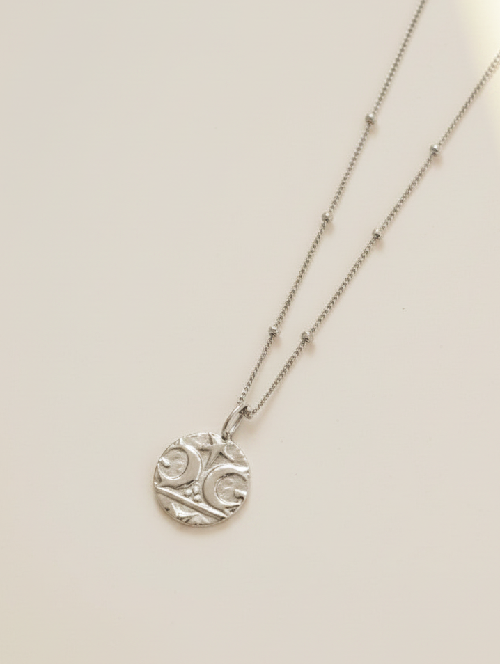 Sterling Silver Warrior Coin Affirmation Necklace - Myleti Jewellery