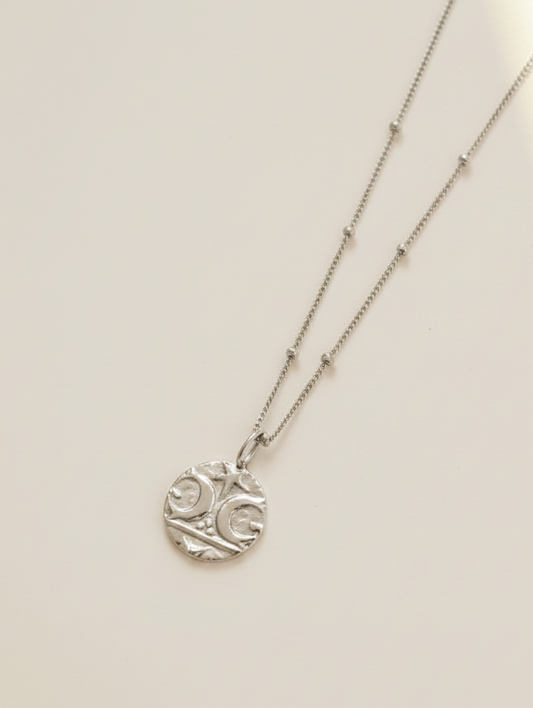 Sterling Silver Warrior Coin Affirmation Necklace - Myleti Jewellery