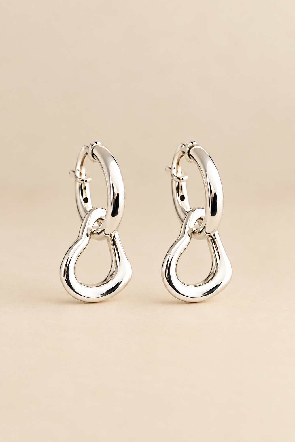 Silver Free Spirit Molten Heart Hoop Earrings