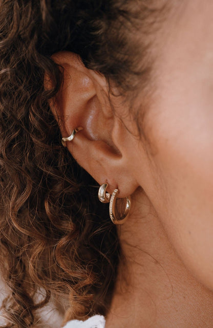 Gold Vermeil Twist Flow Hoop Earrings - Myleti Jewellery
