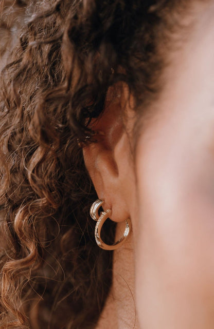 Gold Vermeil Twist Flow Hoop Earrings - Myleti Jewellery