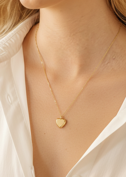 Sterling Silver & Gold Vermeil Organic Textured Heart Pendant Necklace