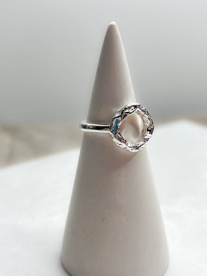 Sterling Silver & Gold Vermeil Organic Molten Hoop Ring - Myleti Jewellery
