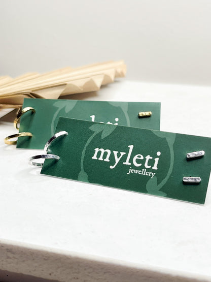 Sterling Silver & Gold Vermeil Mini Hoop and Bar Stud Set Earrings - Myleti Jewellery